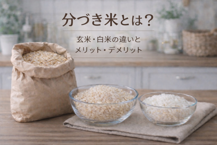 玄米・分づき米・白米の違いを表したイメージ写真